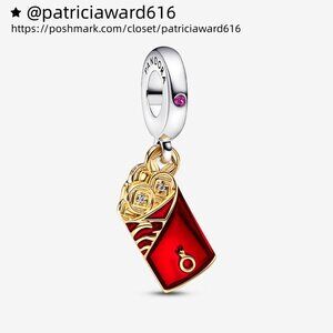 Pandora Two-tone Red Envelope Dangle Charm